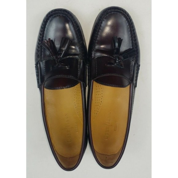 Cole Haan Mens 9.5 M Burgundy Slip On Tassel Loafers Leather CO6588 main image 9